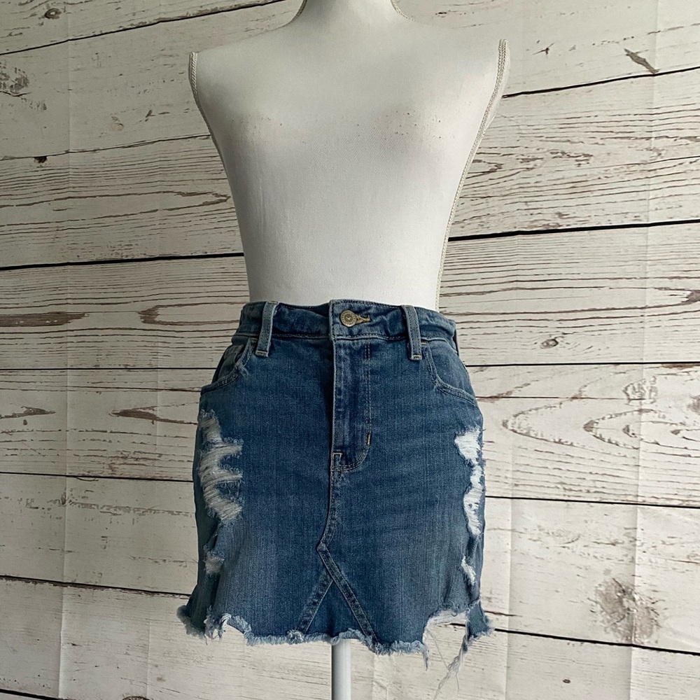 Hollister Distressed Denim Skirt